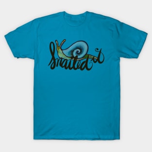 Snailed It Funny Blue Snail T-Shirt